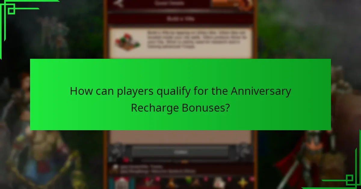 How can players qualify for the Anniversary Recharge Bonuses?