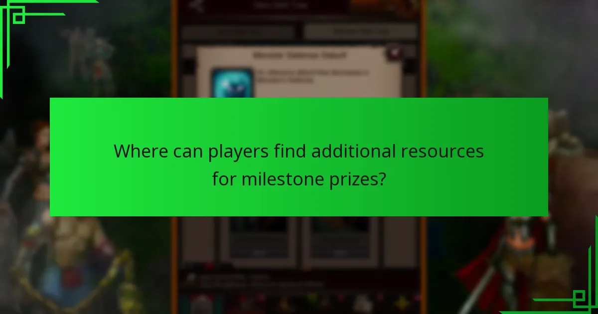 Where can players find additional resources for milestone prizes?